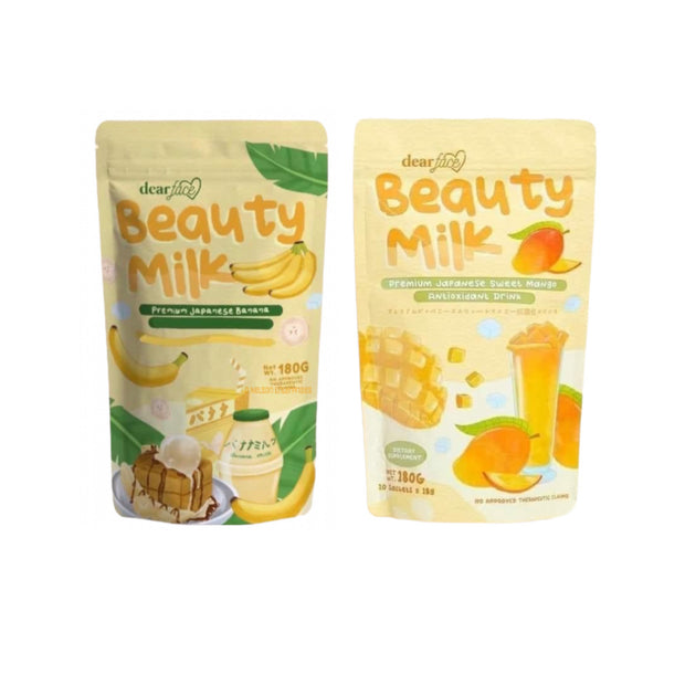 Dear Face Premium Japanese Banana & Sweet Mango Beauty Milk - 40 Sachets