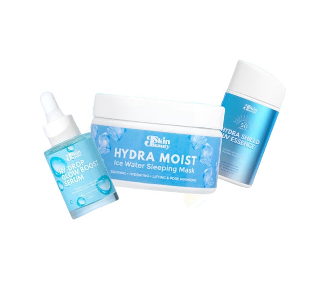 JSkin Beauty Everyday Trio: Hydra Moist Water Sleeping Mask, Hy-Drop Glow Boost Serum & Hydra Shield UV Essence