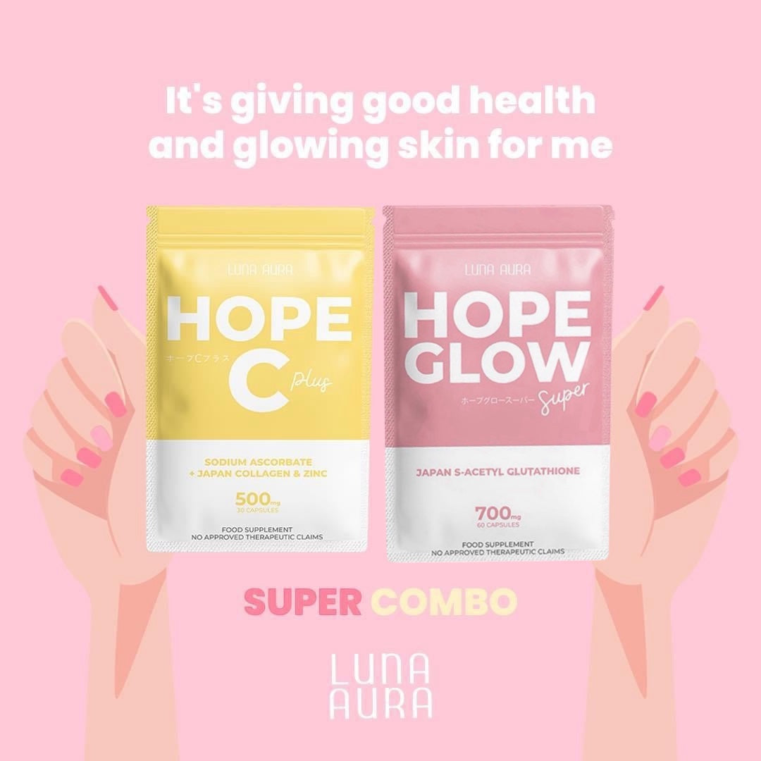 hope glow glutathione What's in your glow? Classic our OG glow formula that started it all. Packed with Reduced L-Glutathione, NAC, Milk Thistle, Sodium Ascobate, and ALA it's your LUNA AURA HOPE GLOW L-GLUTATHIONE/LUNA