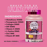 Ohayo TYO EX Lumine White Glutathione 700mg, 60 Capsules