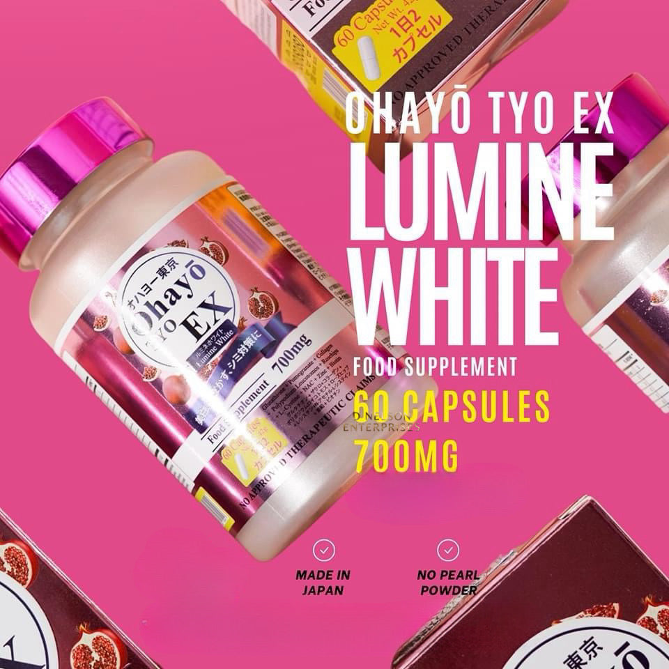 Ohayo TYO EX Lumine White Glutathione 700mg, 60 Capsules D Nelson Enterprises Ohayo TYO EX Lumine White Glutathione 700mg, 60 Capsules D Nelson Enterprises