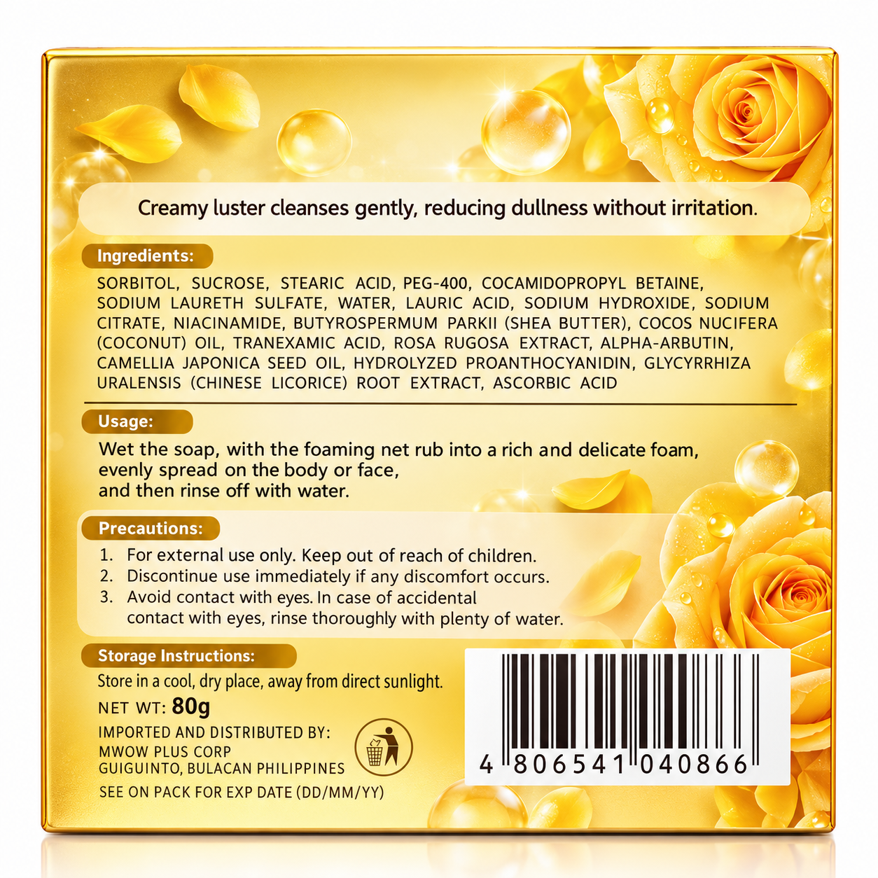 Seoul Secrets Golden Rose Brightening Soap – 80g