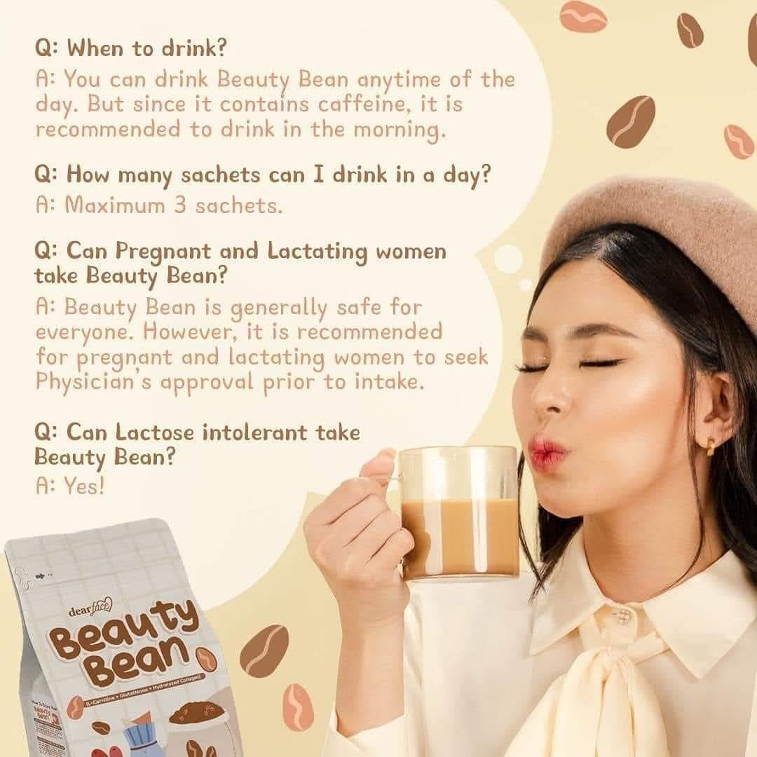 Dear Face BEAUTY BEAN Premium Korean Mocha Coffee, 10 Sachets