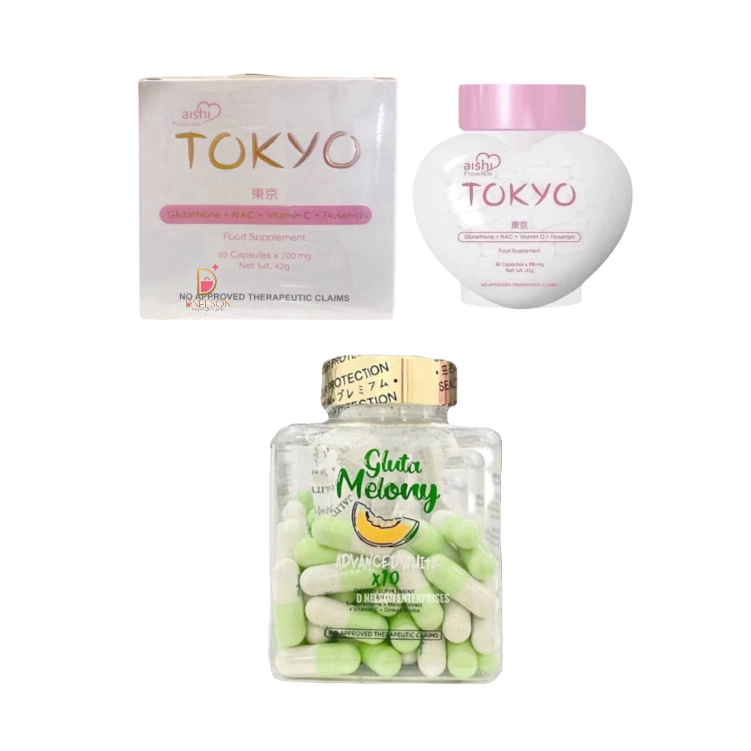 Gluta Melony & Aishi Tokyo Glutathione Capsules