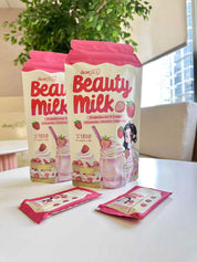 Dear Face Beauty Milk Strawberries and Cream Drink,  Sachets, 10 Sachets