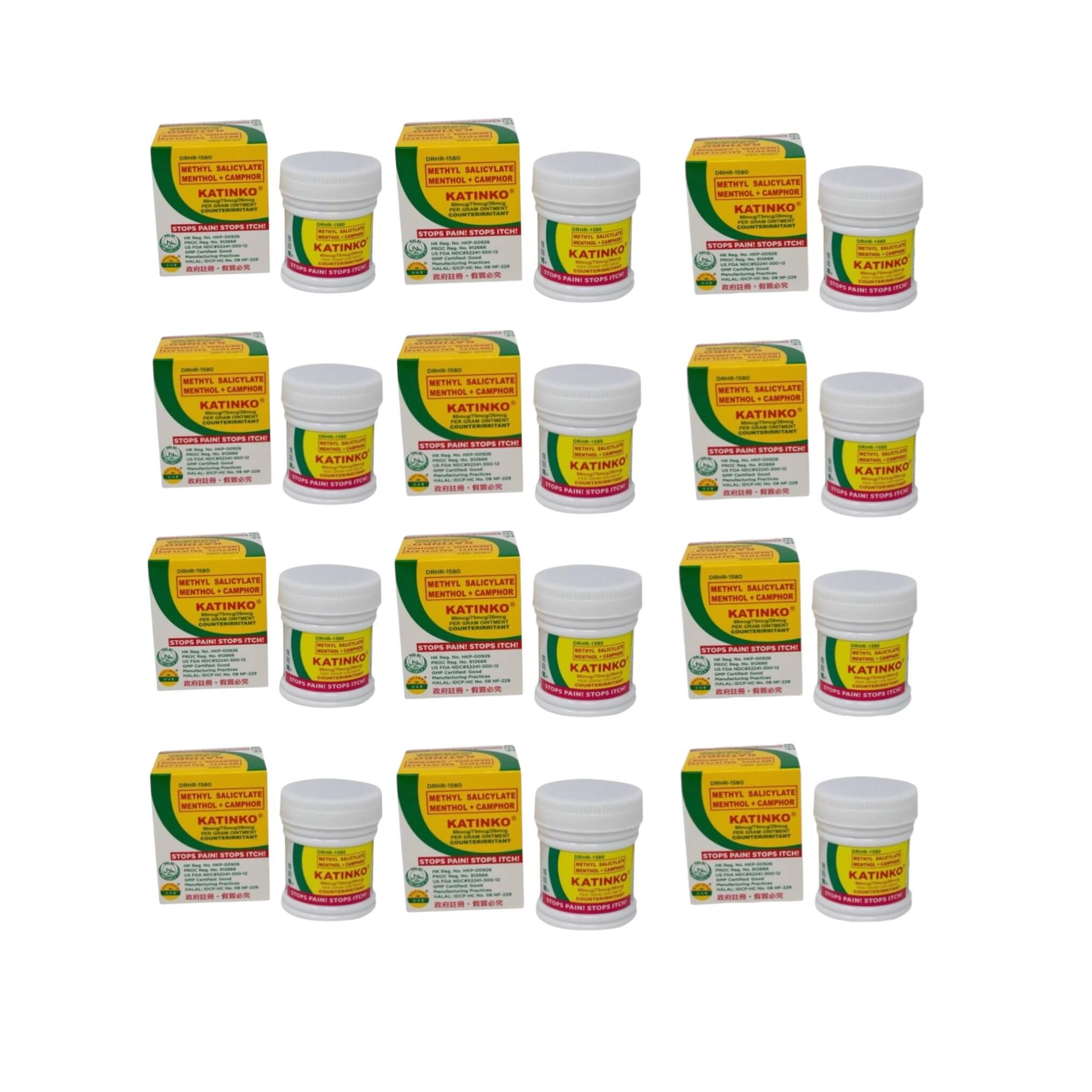 12 Jars Katinko Ointment, Pain & Itch Expert, 30g - EXPIRES APRIL 2026