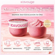 Kavouge Shower Salt Body Scrub with Niacinamide Complex – nourishing and smoothing body polish for hydrated skin
