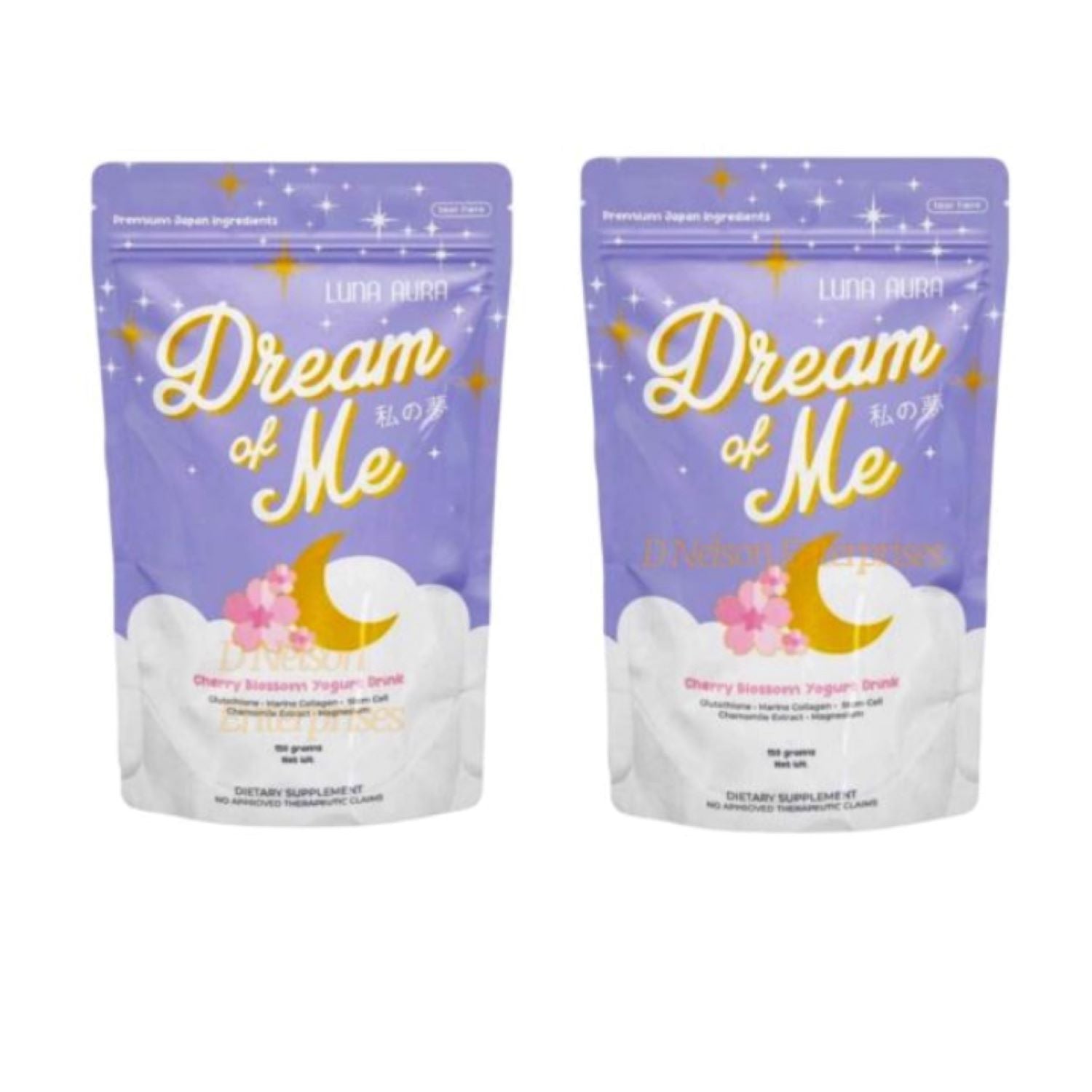 Luna Aura Dream of Me Cherry Blossom Yogurt Drink Collagen & Glutathione, 150g