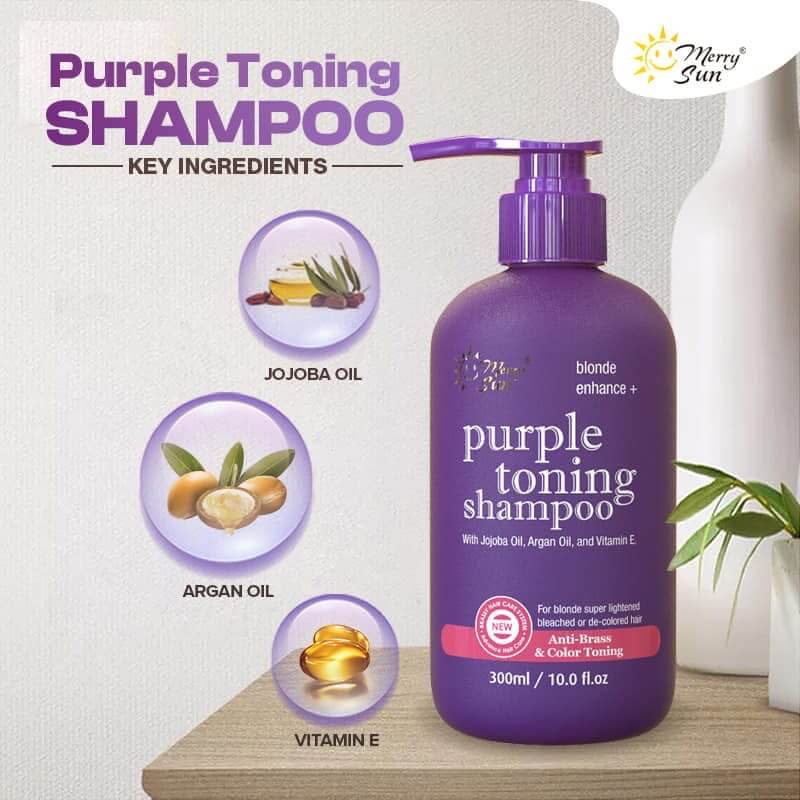 Merry Sun Blonde Enhance+ Purple Toning Shampoo 300ml ideal for color-treated hair care