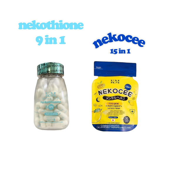 Nekothione & Nekocee by Kath Melendez made in Japan Skin whitening moisture and rosy glow booster