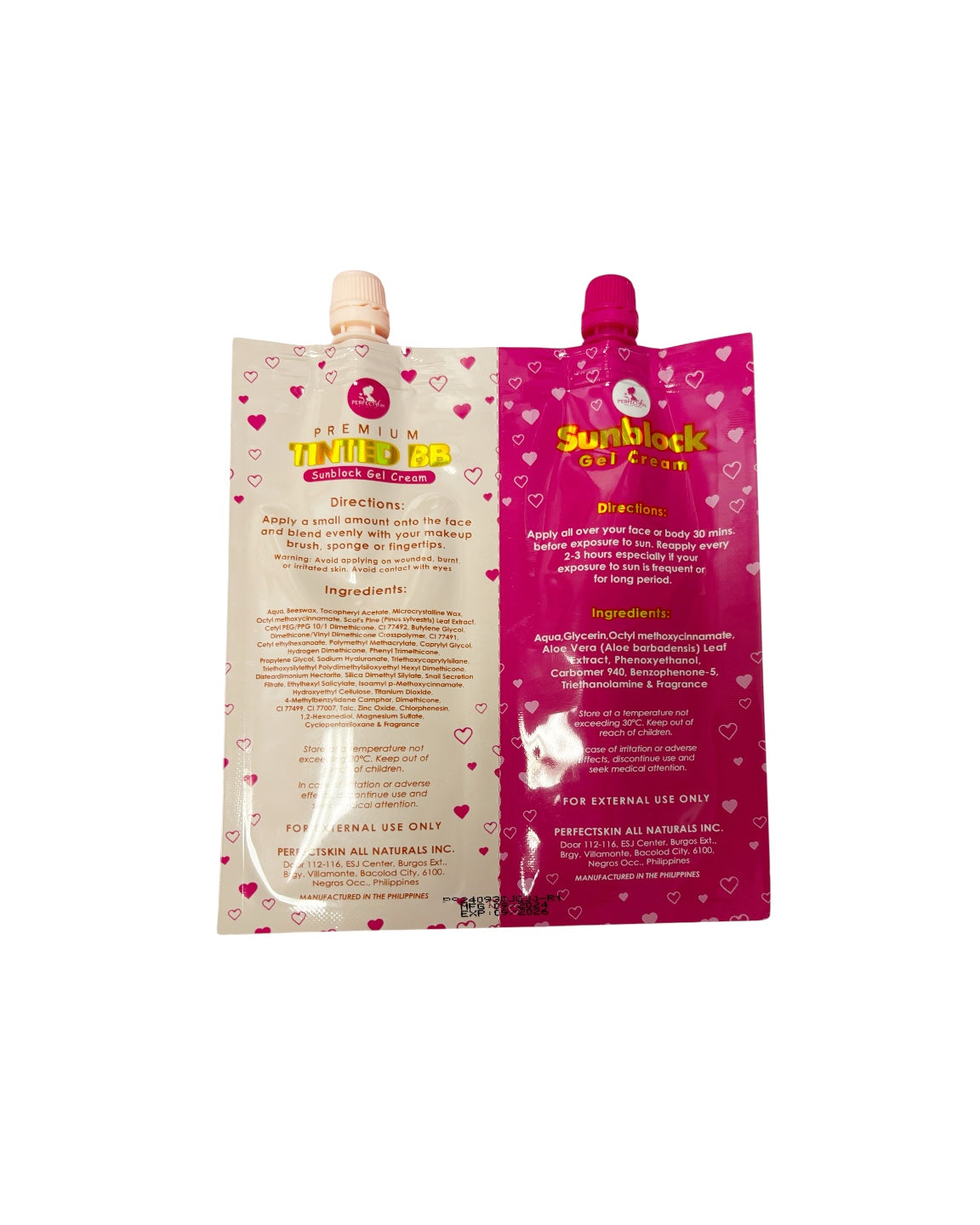 Perfect Skin Sunblock Gel Cream & Premium Tinted BB Sunblock Cream Twinpack