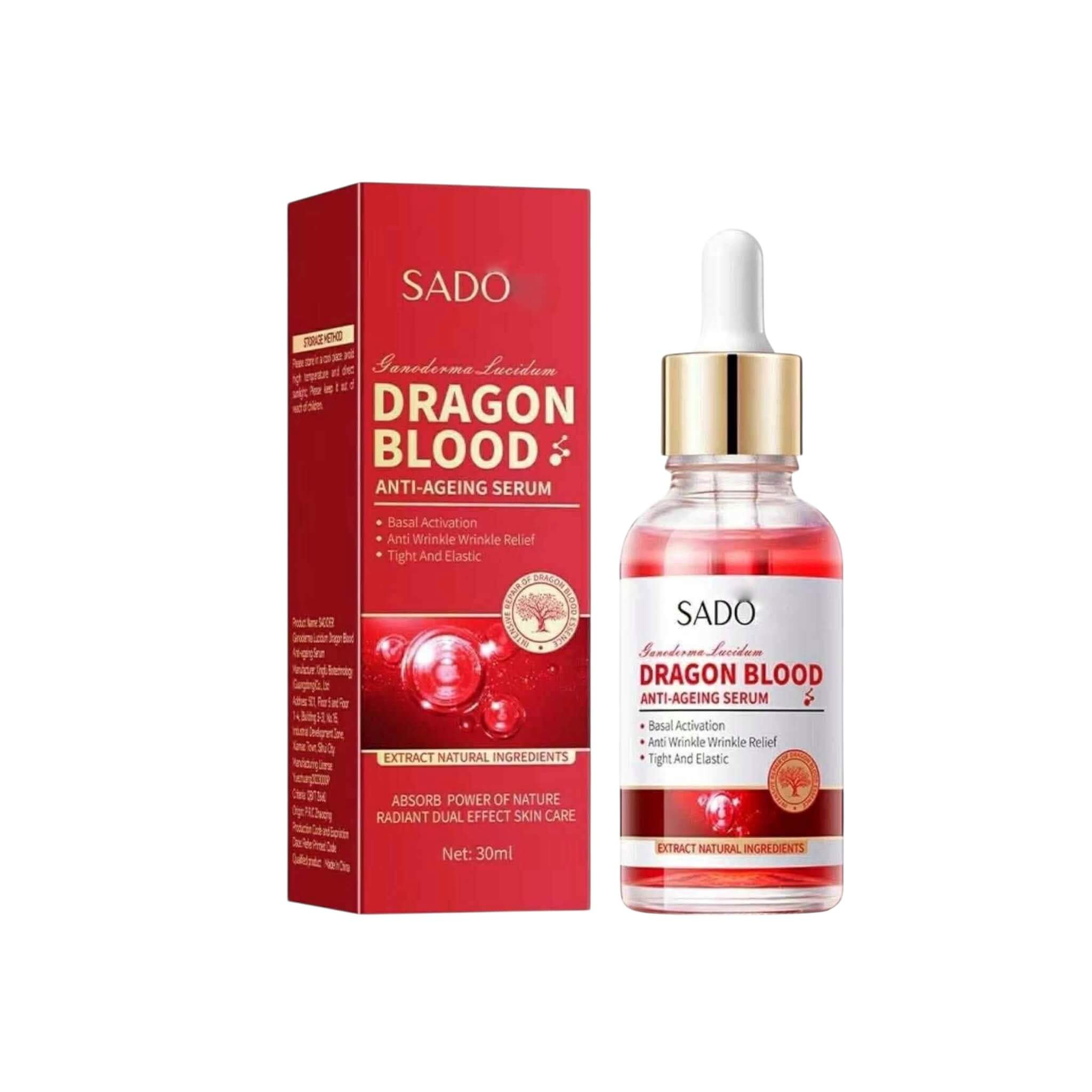 SADÖER Dragon Blood & Ganoderma-Lucidum Anti-Ageing Serum 30ml – Advanced Firming, Wrinkle-Care & Radiance Booster | Dual-Effect Botanical Essence with Ceramide NP, Natural Extracts & Hyaluronic Hydration