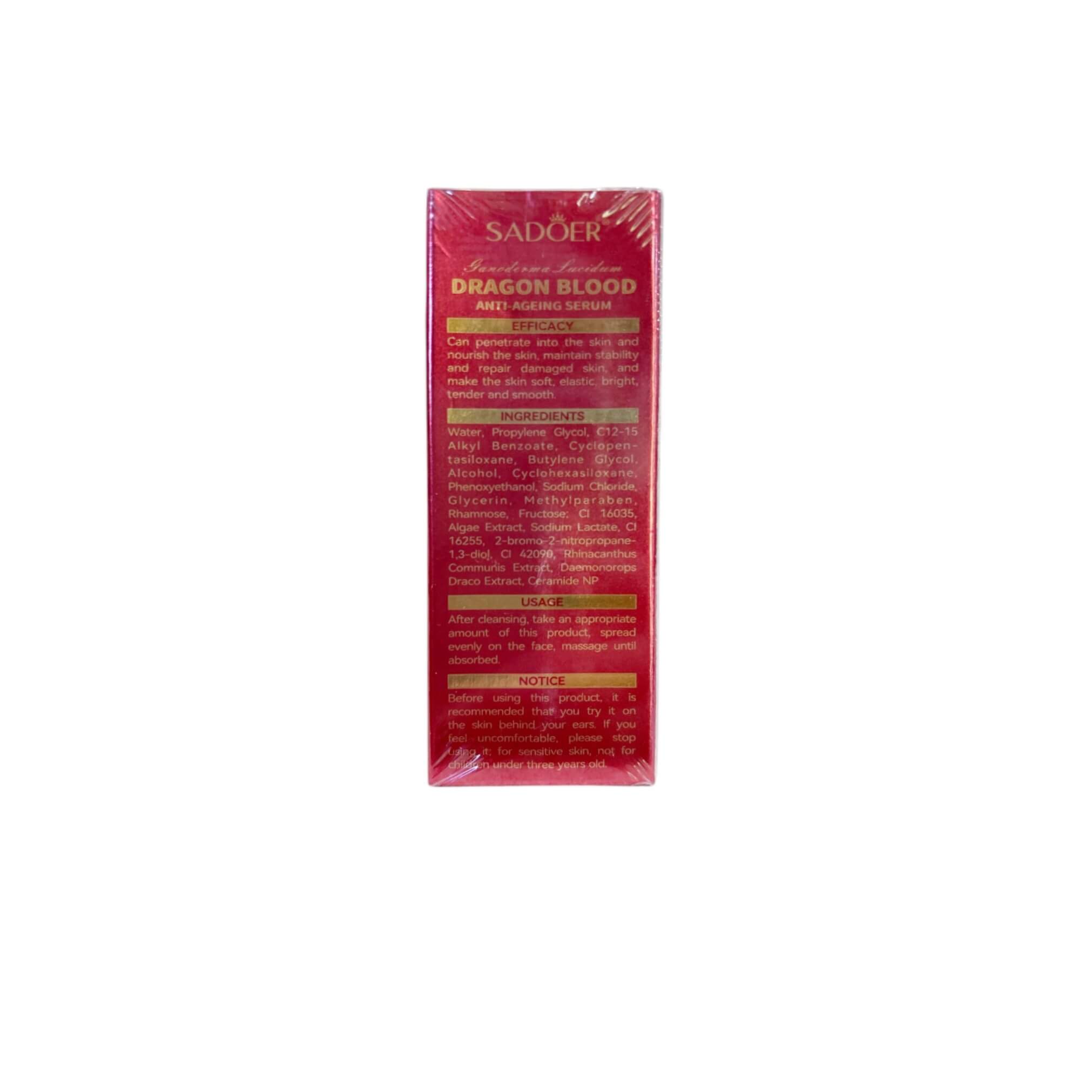 SADÖER Dragon Blood & Ganoderma-Lucidum Serum helps smooth and refine skin texture