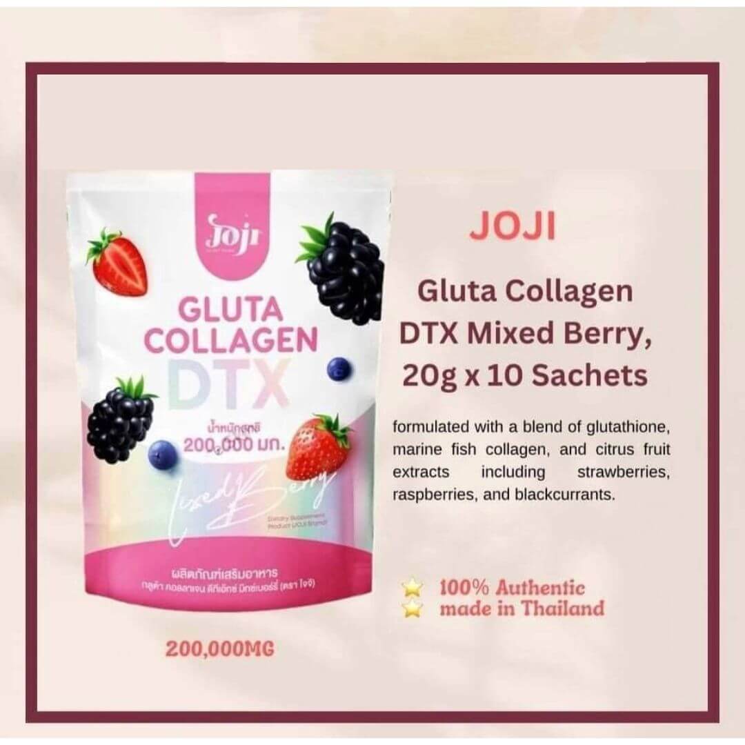 Joji Gluta Collagen DTX Plus Mixed Berry Drink Mix 10 Sachets convenient daily supplement drink