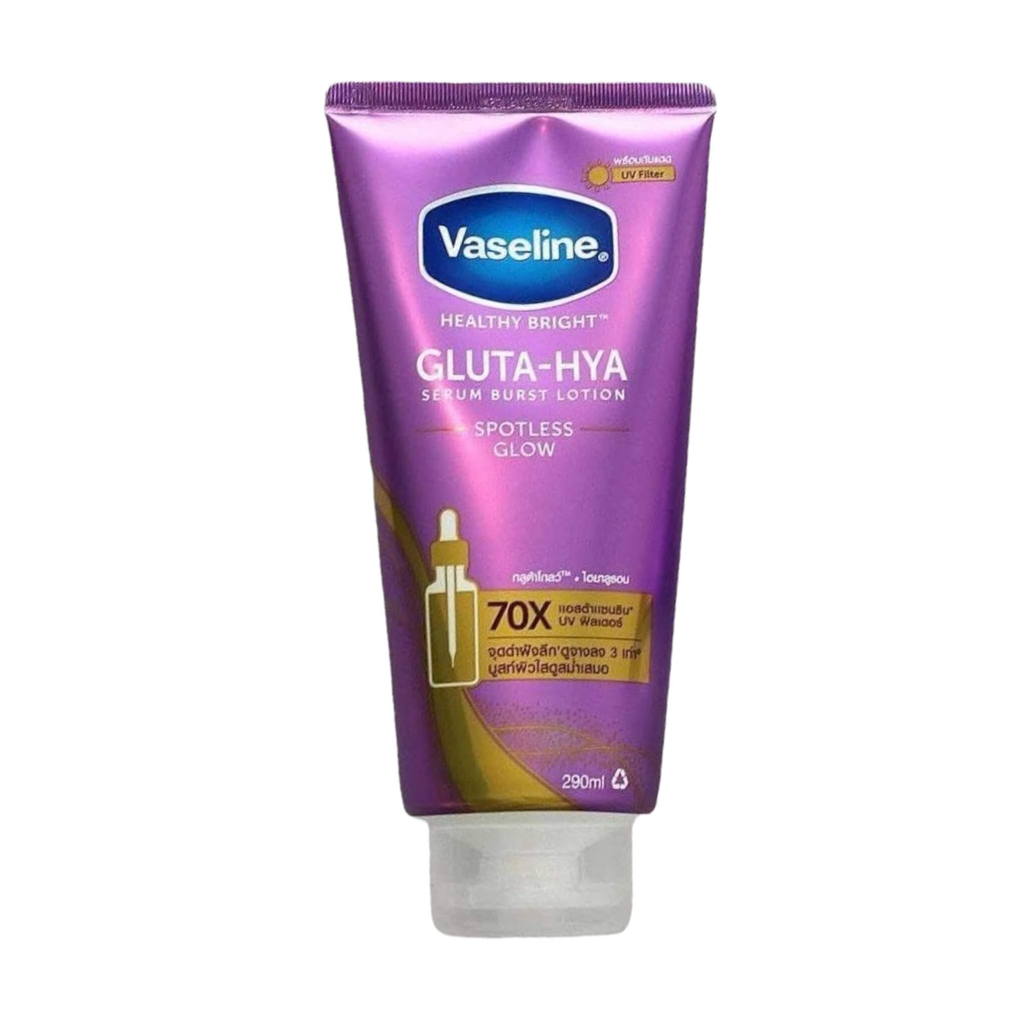 Vaseline Healthy Bright Gluta-HYA Serum Burst Lotion Spotless Glow with Sunscreen & UV Filter - 290ml