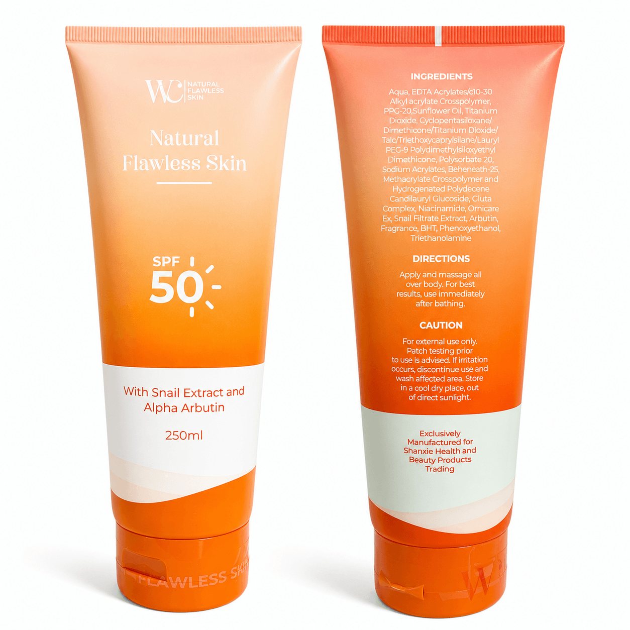WC Natural Flawless Skin Body Lotion 250ml lightweight moisturizing formula for daily use