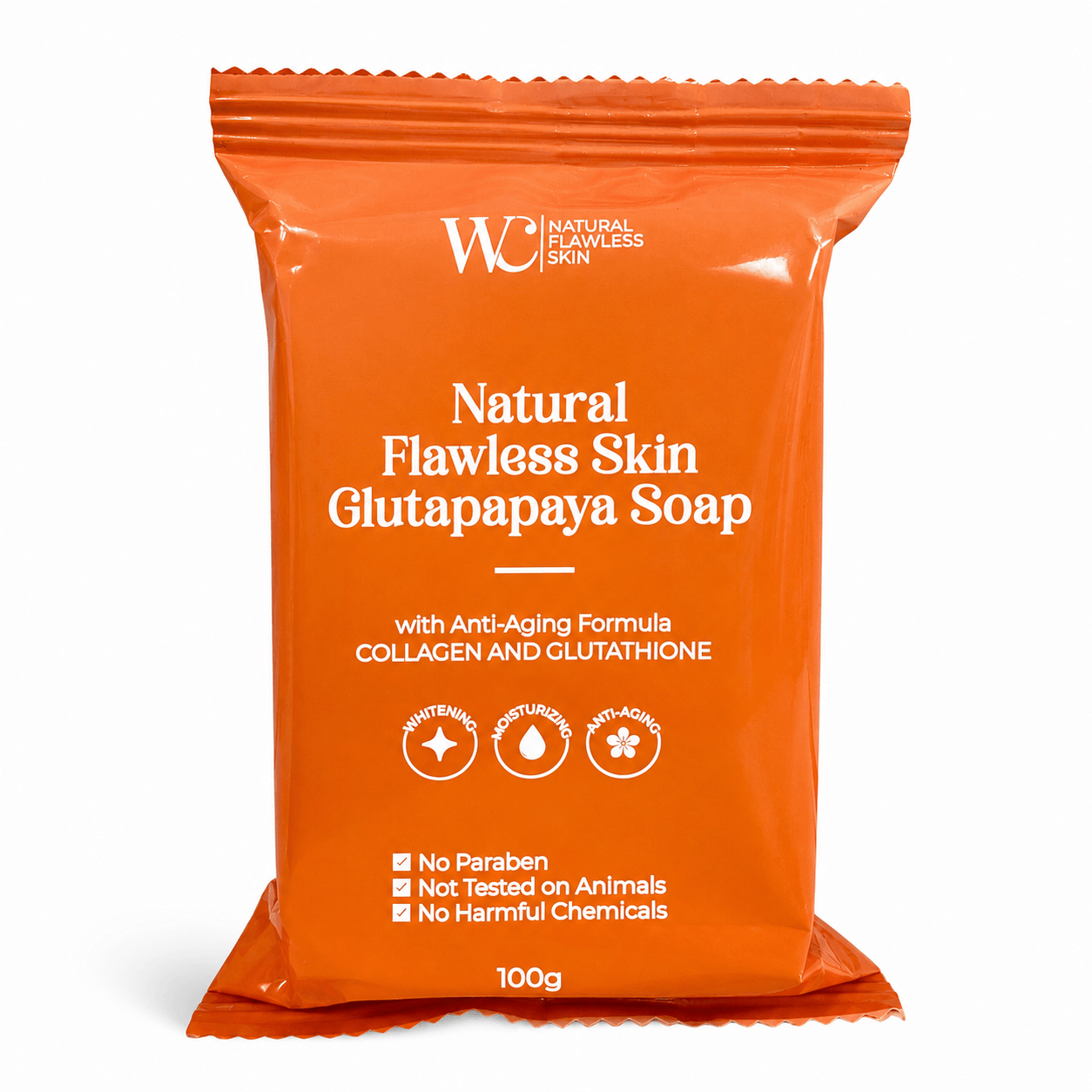 WC Natural Flawless Skin Glutapapaya Soap 100g daily cleansing bar with papaya extract and collagen