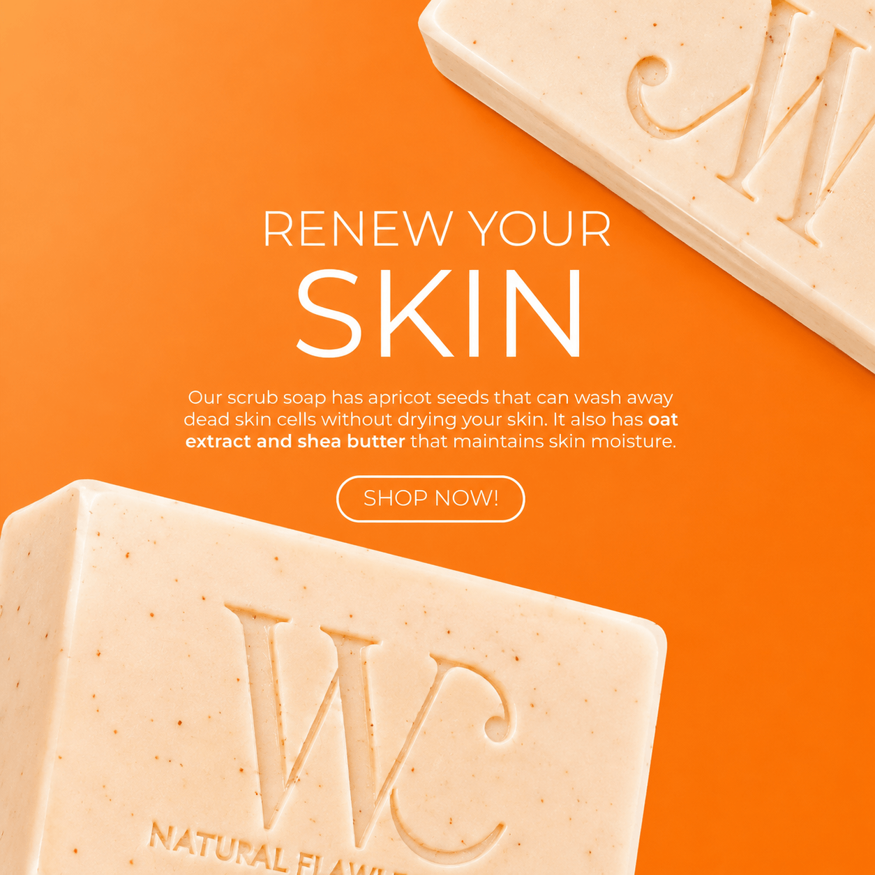 WC Natural Flawless Skin Glutapapaya Soap 100g gentle cleansing soap for everyday skin care