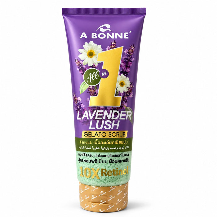 A Bonne Lavender Lush Gelato Scrub 300g with gentle exfoliating formula to remove dead surface skin cells.