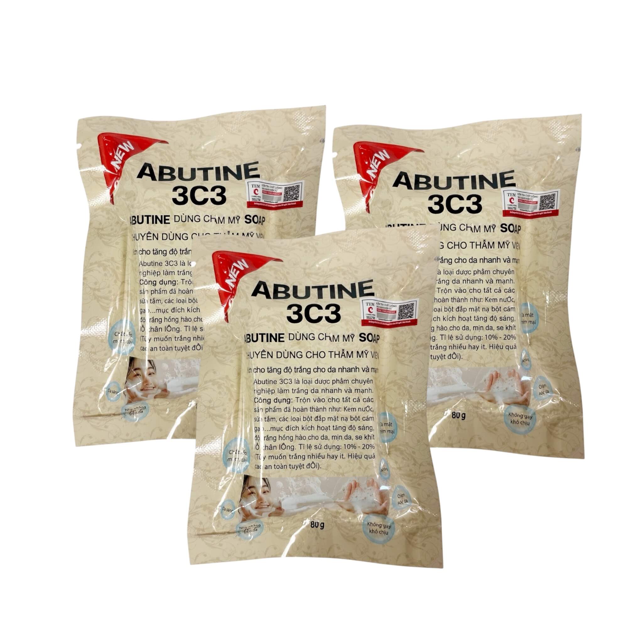 ABUTINE 3C3 Beauty Soap – Face & Body Cleansing Bar with Alpha Arbutin, Niacinamide & Hyaluronic Acid – Smooth, Radiant, Even-Toned Skin – 120g