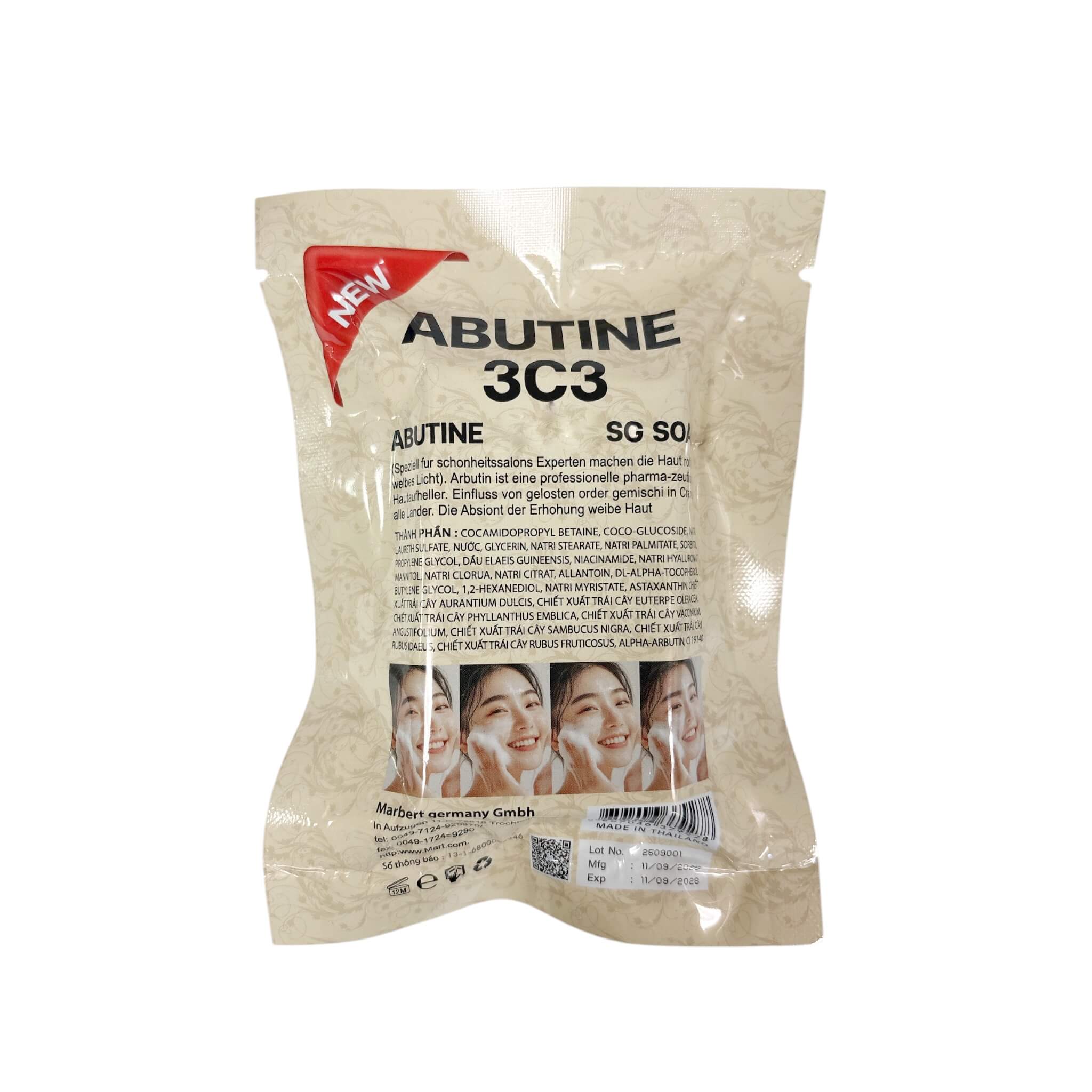 ABUTINE 3C3 Beauty Soap – Face & Body Cleansing Bar with Alpha Arbutin, Niacinamide & Hyaluronic Acid – Smooth, Radiant, Even-Toned Skin – 120g