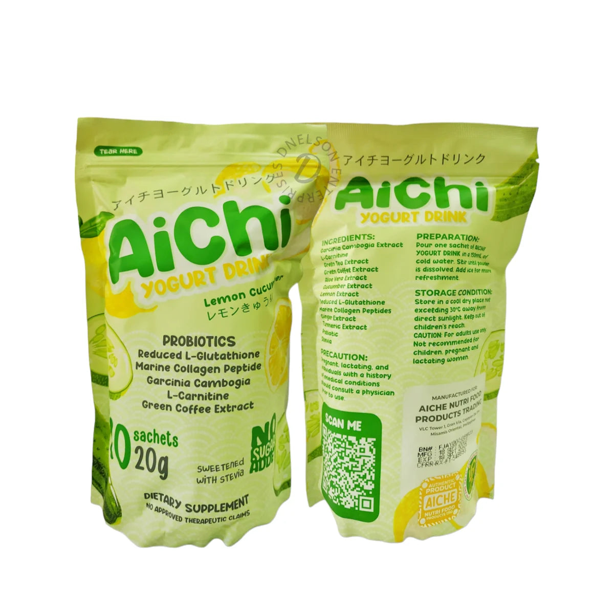 Aichi Lemon Cucumber Yogurt Drink 20g X 10 Sachets