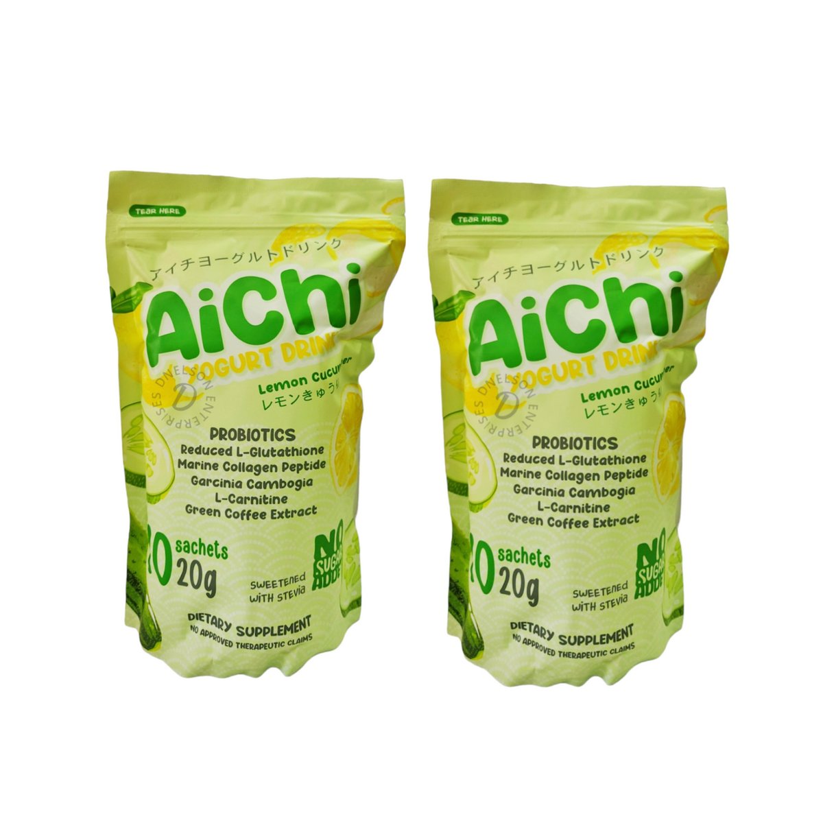 Aichi Lemon Cucumber Yogurt Drink 20g X 10 Sachets 2 Packs