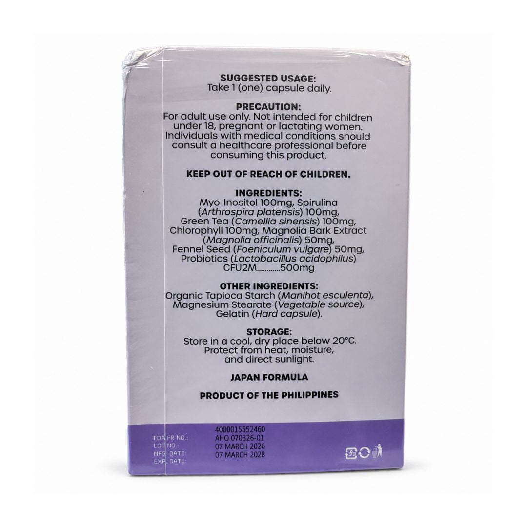 Aishi Harmony Ovalance Myo-Inositol formula with 100mg per daily capsule