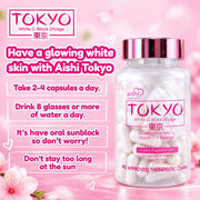 Aishi Premium Tokyo Glutathione 60 Capsules formulated with vitamin C and rosehips for everyday nutritional support