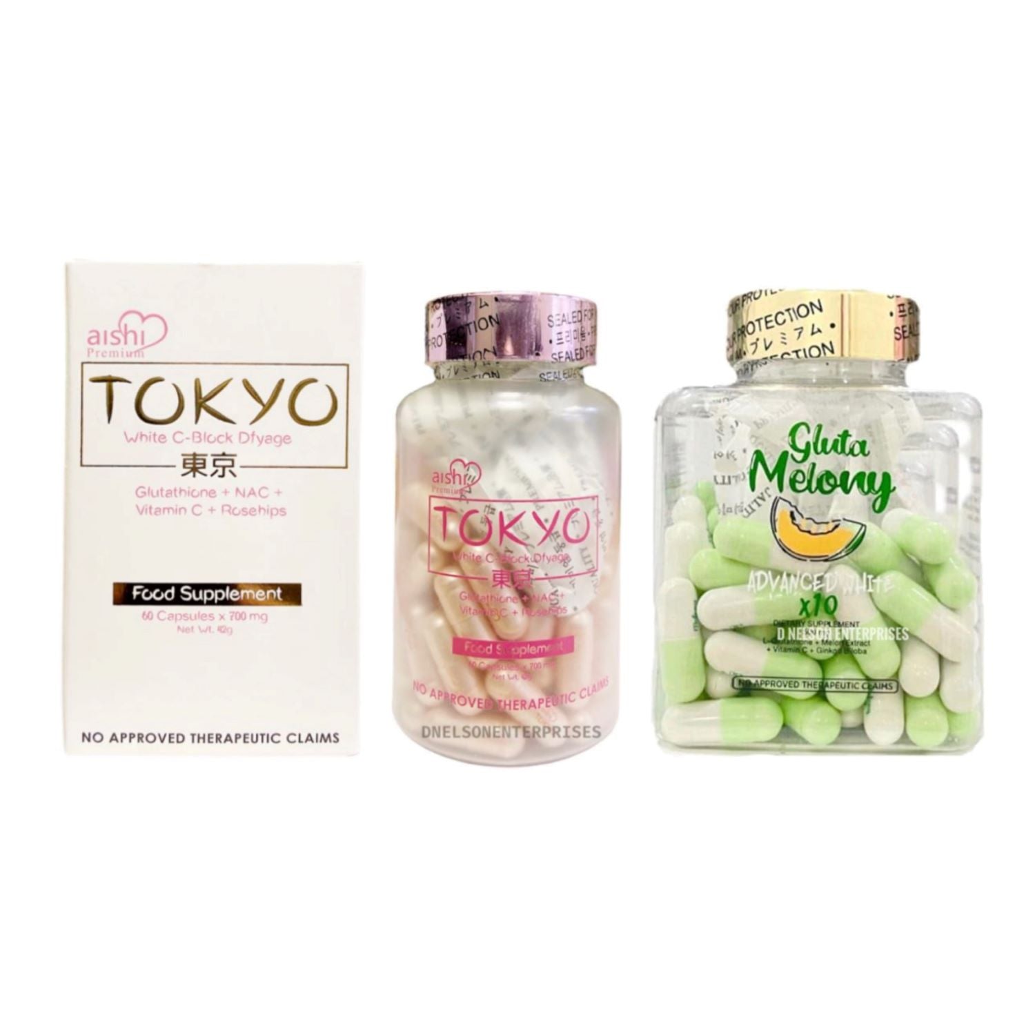 Gluta Melony & Aishi Tokyo Glutathione Capsules