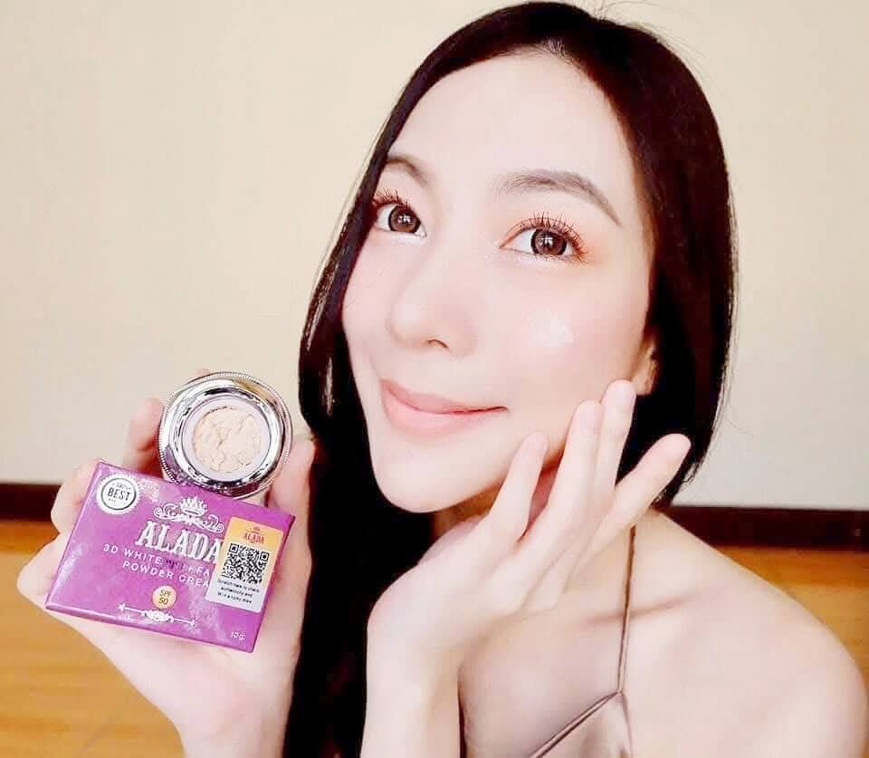 ALADA 3D Facial Powder Cream SPF 50 enriched with L-Glutathione and milk protein for a polished look