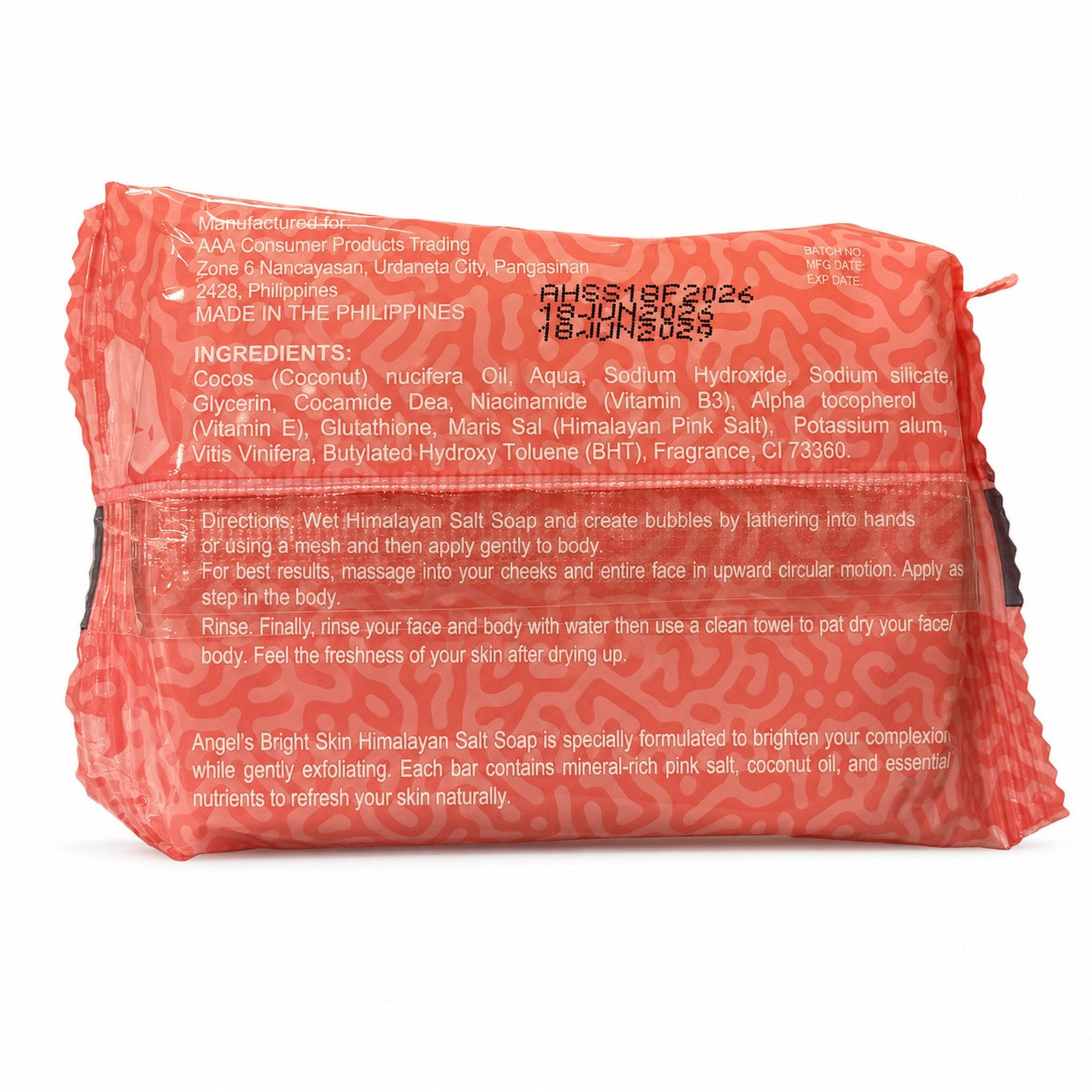 Angel’s Beauty Line Himalayan Salt Soap 75g cleansing bar for regular bath and body care