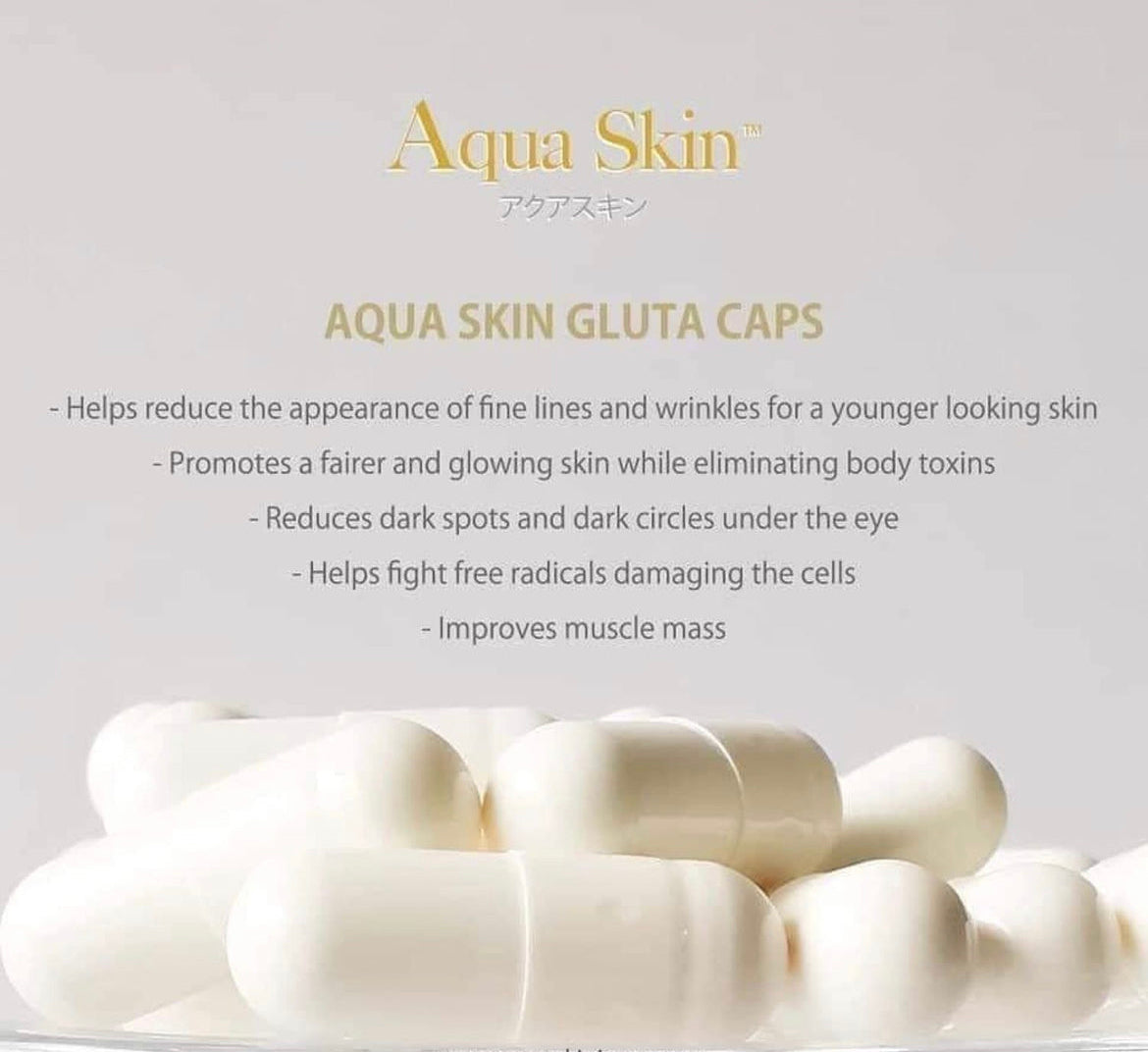 Aqua Skin Glutathione Made in Japan, 60 Capsules Aqua Skin Glutathione Made in Japan, 60 Capsules