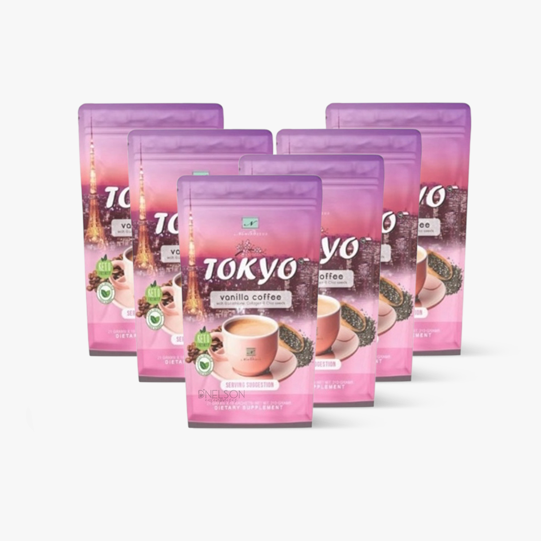 6 Pouches Namiroseus TOKYO Vanilla Coffee with Glutathione, Collagen & Chia Seeds