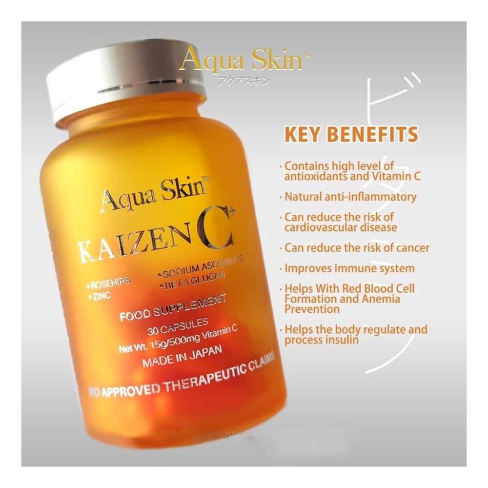 Aqua Skin kaizen C 30 Capsules Non Acidic Vitamin C Made in Japan