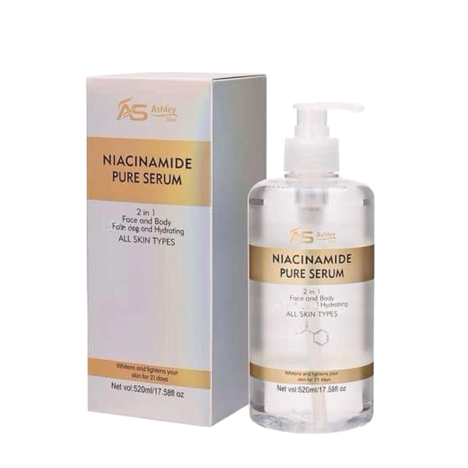 Ashley Shine NIACINAMIDE Pure Serum - for Face and Body, 520ml