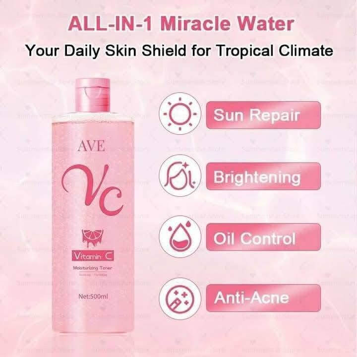 AVE VC Vitamin C Moisturizing Toner 500ml – Hydrates and refreshes facial skin for soft, smooth texture.