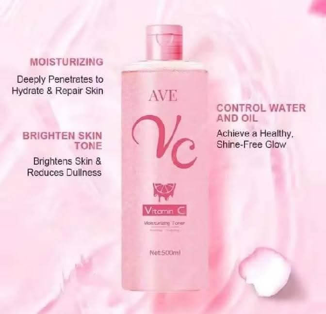 AVE VC Vitamin C Moisturizing Toner 500ml – Soothes and nourishes skin with gentle daily care.