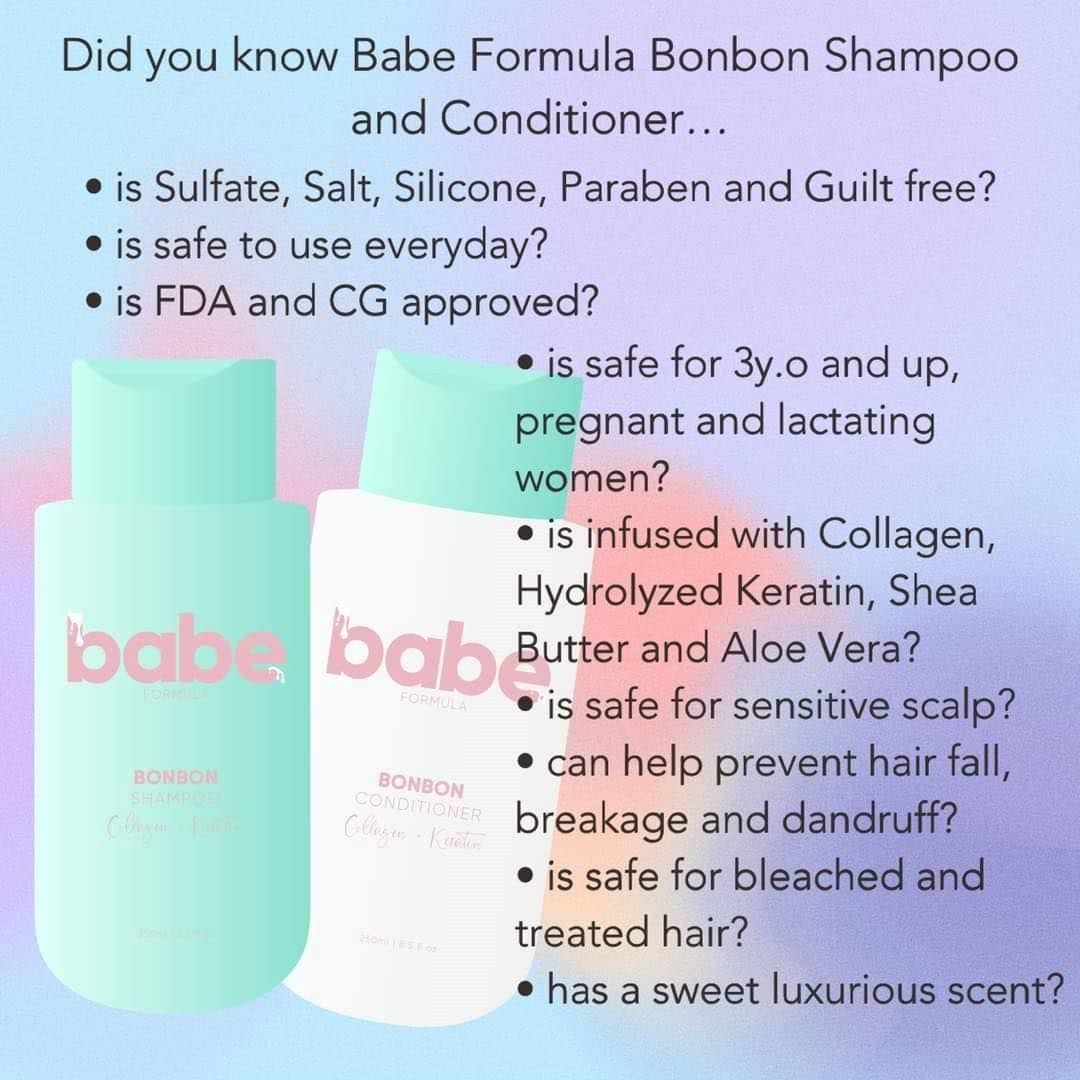 Babe Formula Bonbon Shampoo and conditioner product information