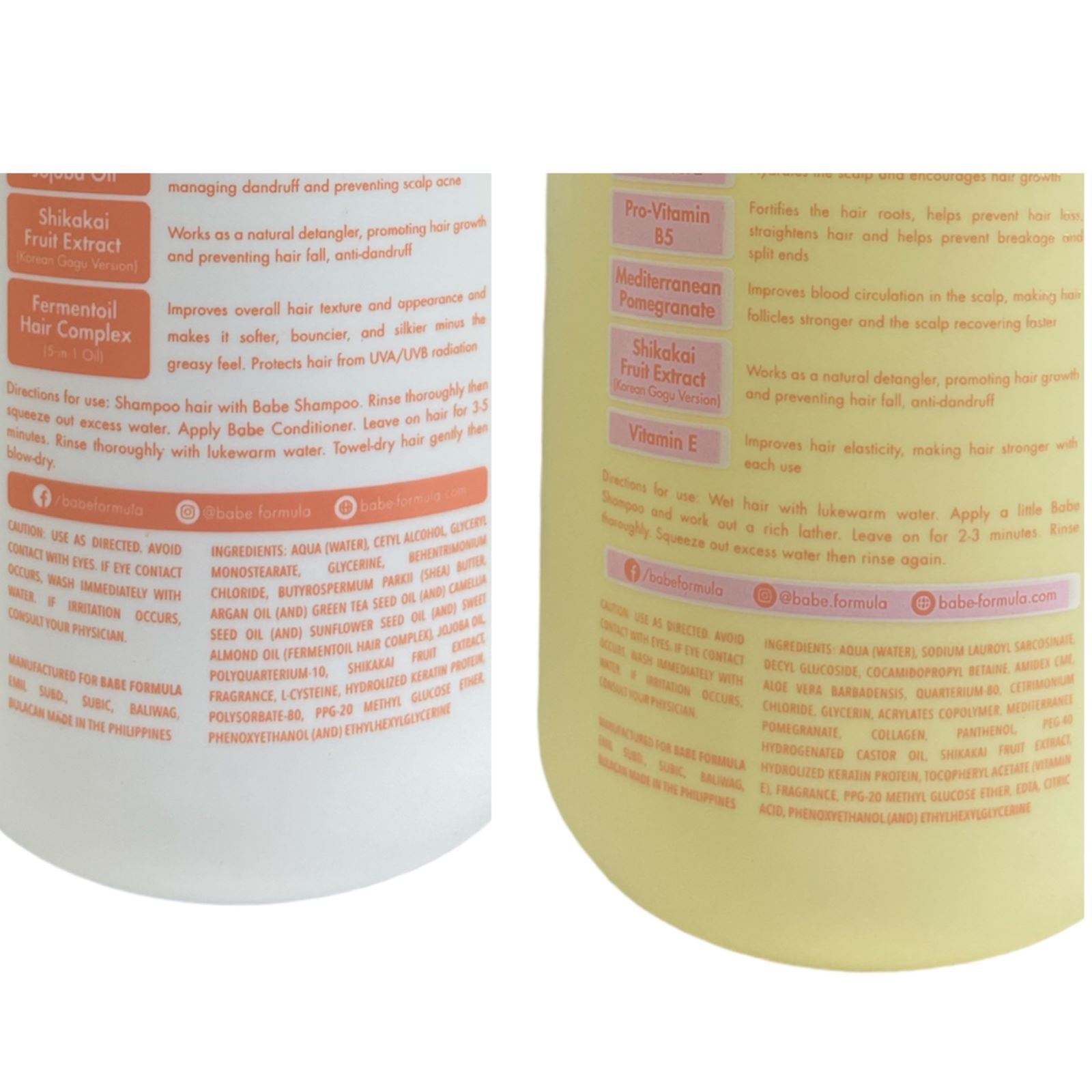 BABE Formula CHIFFON Shampoo & Conditioner, 250ml Each