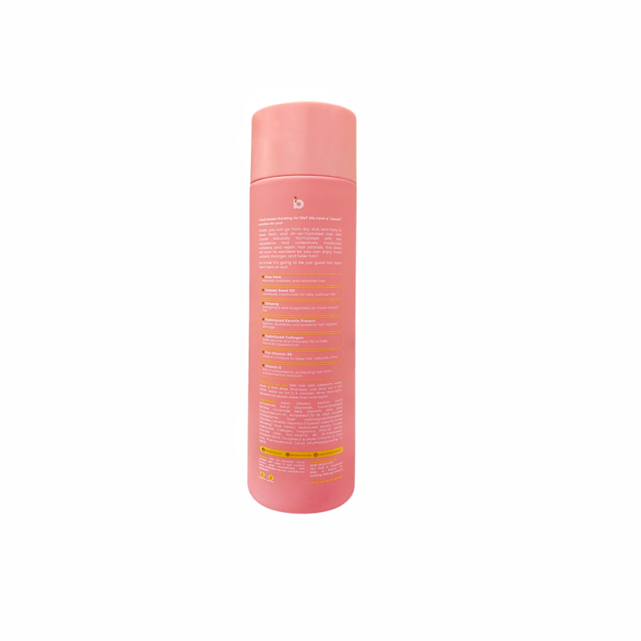 BABE Formula JOOZIE Shampoo 250ml helps keep hair soft and shiny