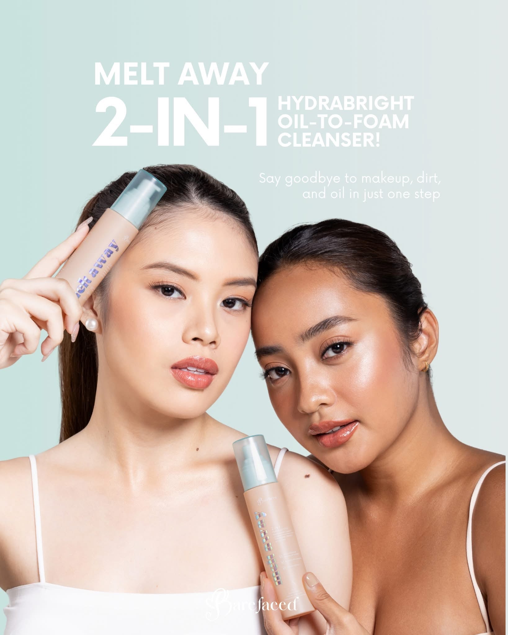 Barefaced MELT AWAY 2 in 1 Hydrabright Oil to Foam Gentle Cleanser (100ml)