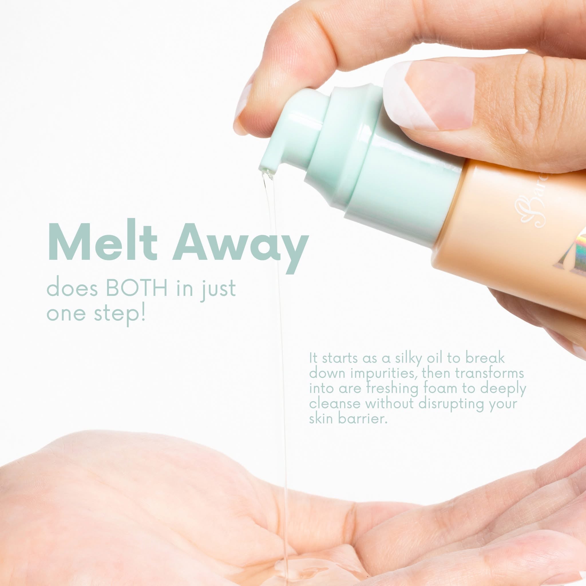 Barefaced MELT AWAY 2 in 1 Hydrabright Oil to Foam Gentle Cleanser (100ml)