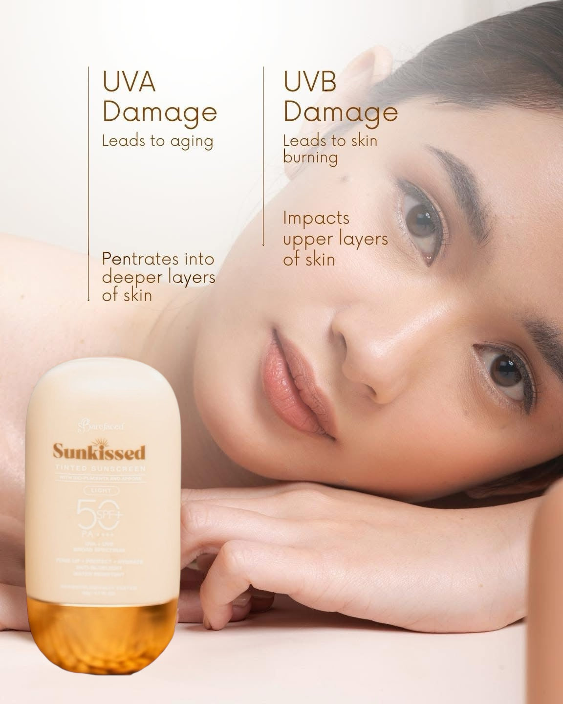 Barefaced Sunkissed Tinted LIGHT Sunscreen SPF 50 PA++++, 50g