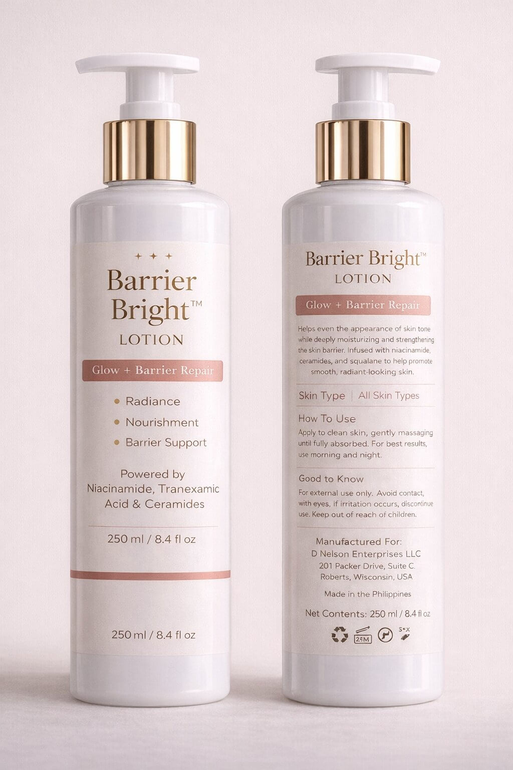 Barrier Bright Glow Hydration Duo with niacinamide and ceramides for skin moisture care