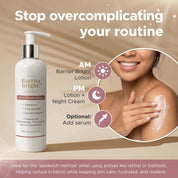 Barrier Bright Lotion moisture-locking formula designed to keep skin feeling soft and refreshed