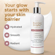 Barrier Bright Lotion with niacinamide and tranexamic acid designed for balanced hydrated skin feel