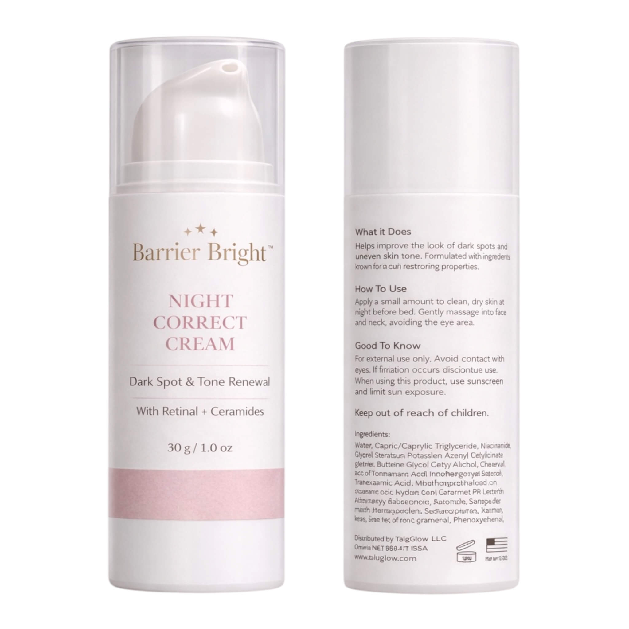Barrier Bright Night Correct Cream with retinal for smoother and refined skin appearance