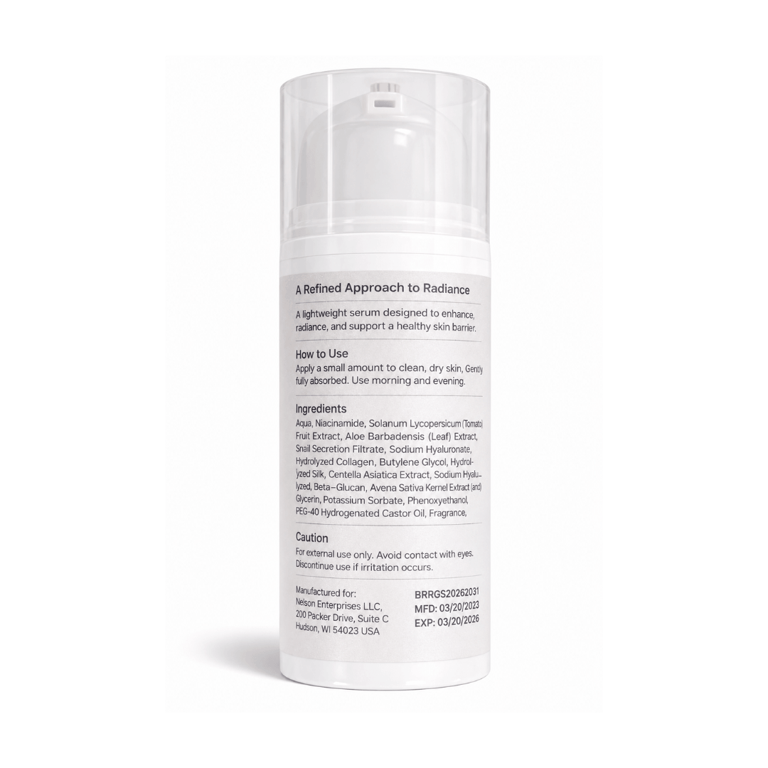 Barrier Bright Revitalizing Glow Serum 30g supports the skin’s natural moisture barrier.