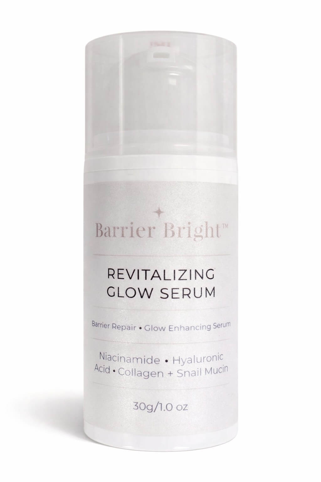 Barrier Bright Revitalizing Glow Serum lightweight hydrating barrier support with niacinamide hyaluronic acid collagen and snail mucin